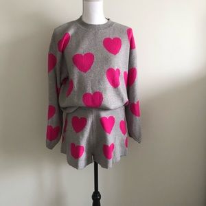 Nasty Gal Heart Sweater and Short Set